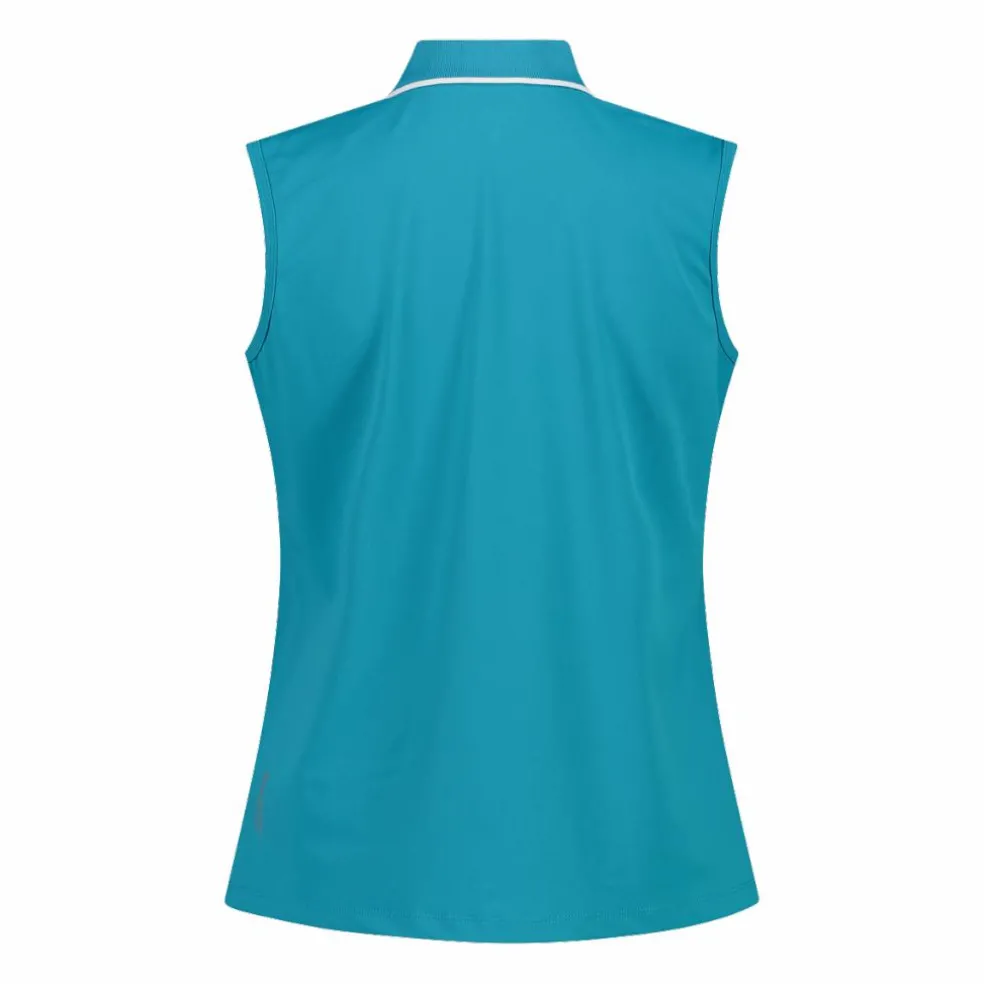 Polo senza maniche donna in stretch piquet