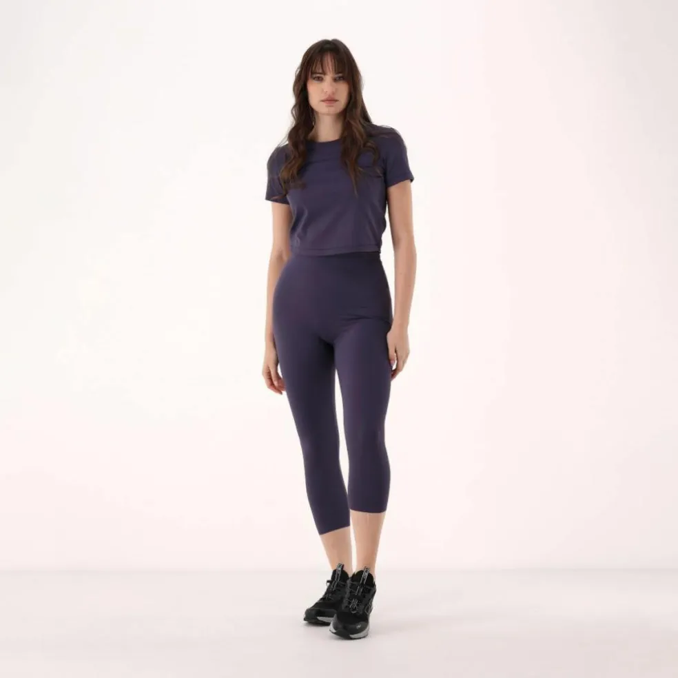 Top maniche corte da donna in stretch polyamide