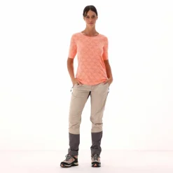 T-shirt a maniche corte con effetto semitrasparente da Donna