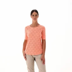 T-shirt a maniche corte con effetto semitrasparente da Donna