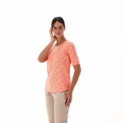 T-shirt a maniche corte con effetto semitrasparente da Donna