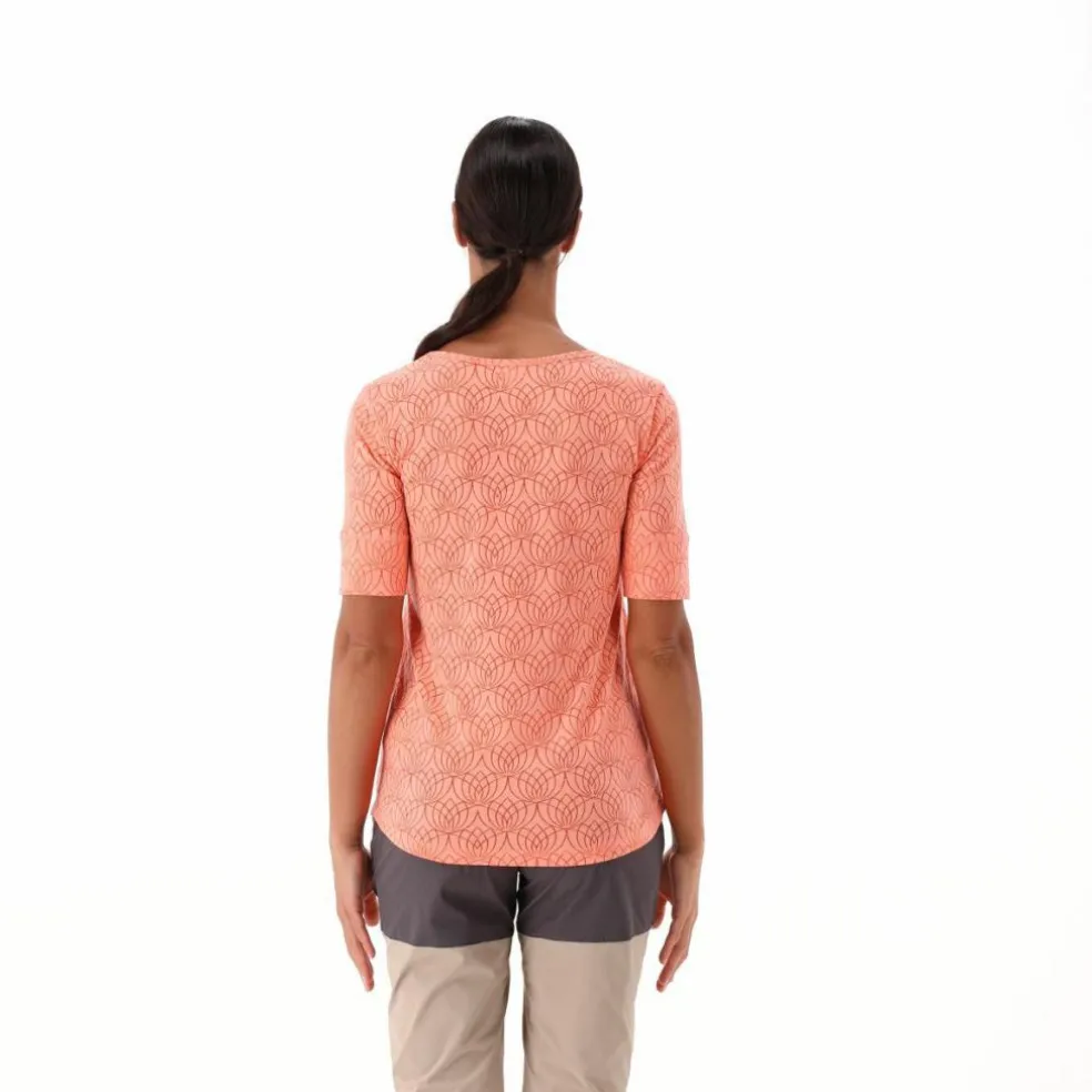 T-shirt a maniche corte con effetto semitrasparente da Donna