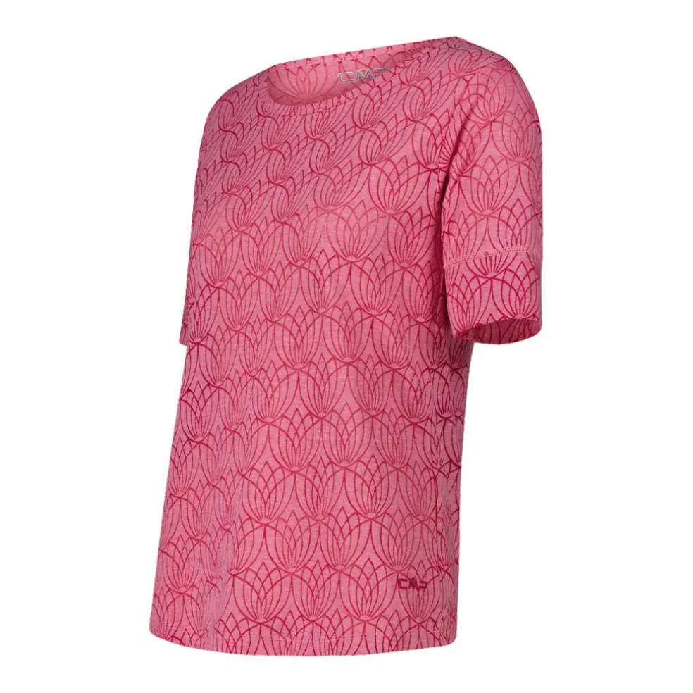 T-shirt a maniche corte con effetto semitrasparente da Donna
