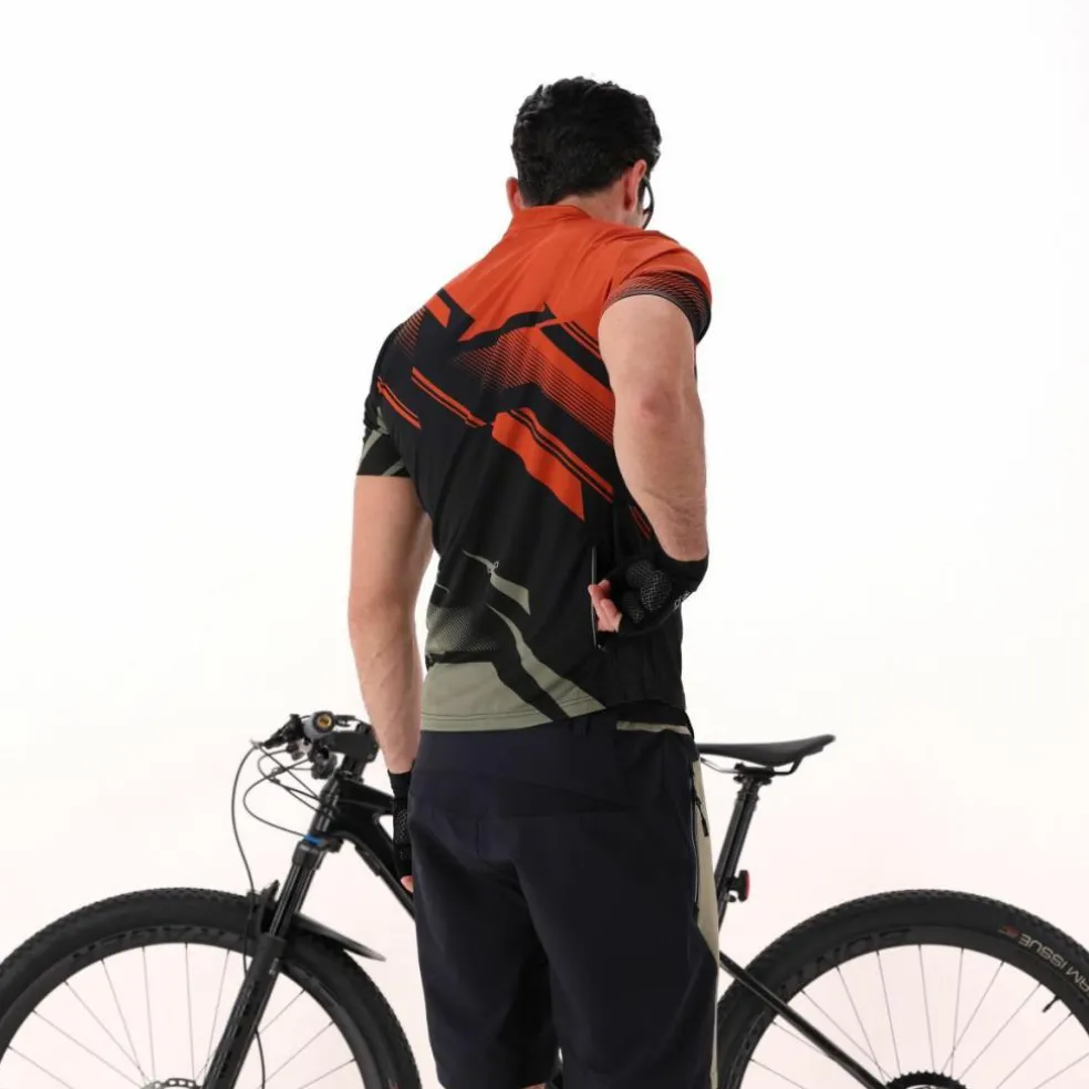 T-shirt da ciclismo da uomo con taschino sul retro