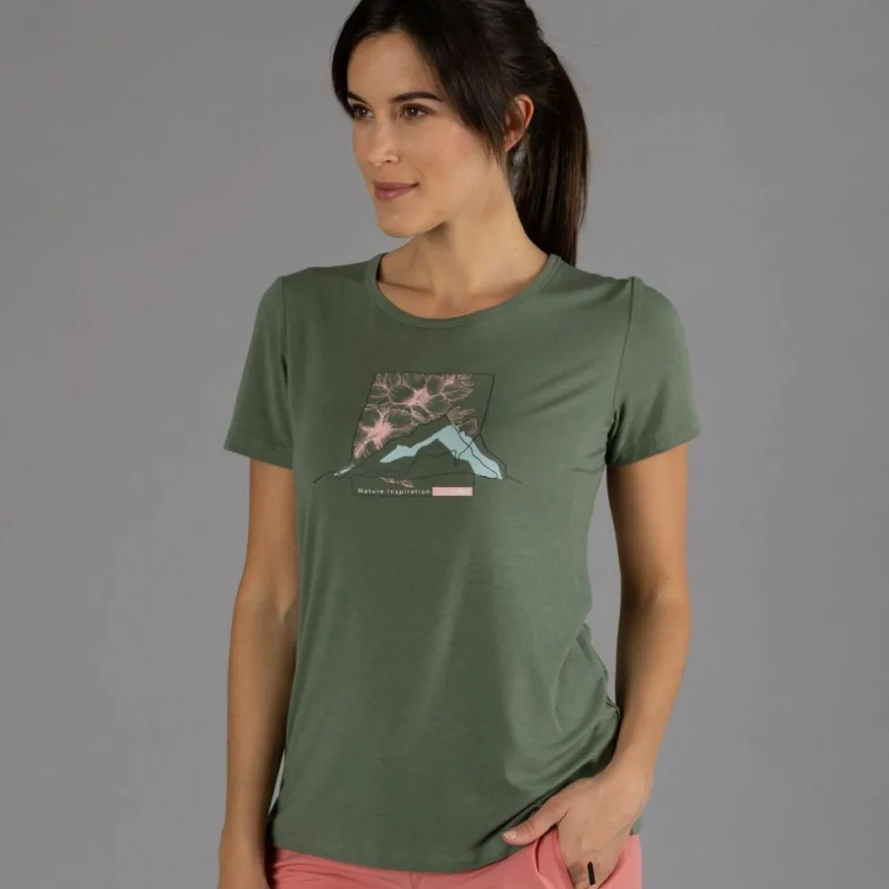 T-shirt da donna in Bamboo con stampa floreale