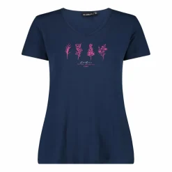 T-shirt donna in tessuto tecnico con stampa sul fronte