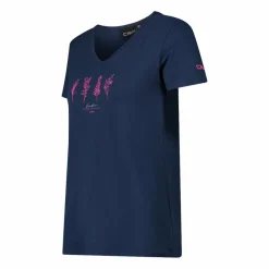 T-shirt donna in tessuto tecnico con stampa sul fronte