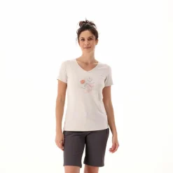 T-shirt donna in tessuto tecnico con stampa sul fronte