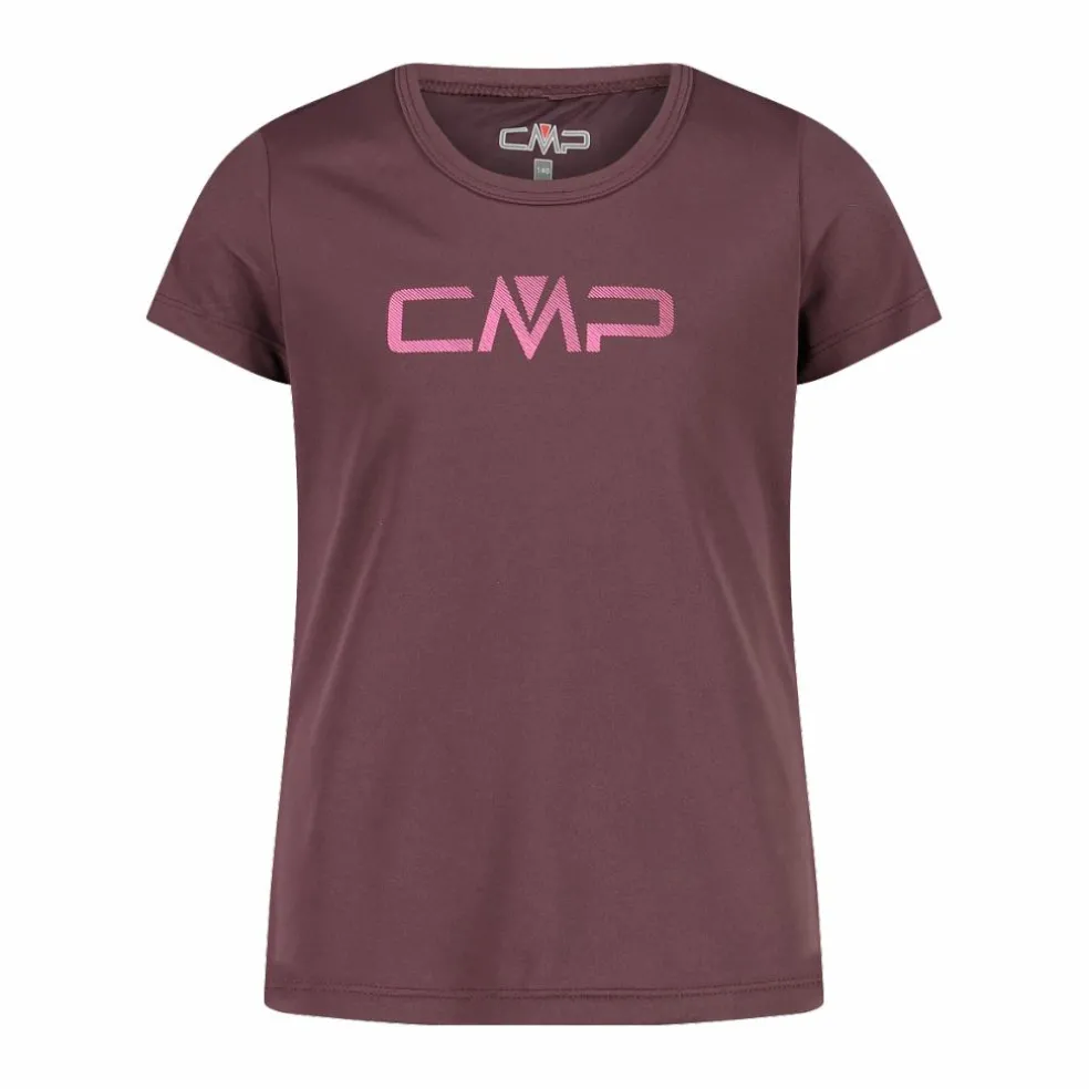 T-shirt girocollo con logo CMP da bambina