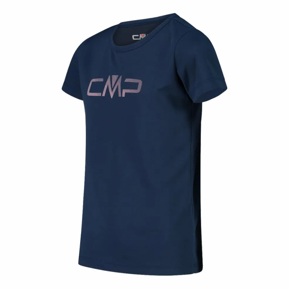 T-shirt girocollo con logo CMP da bambina