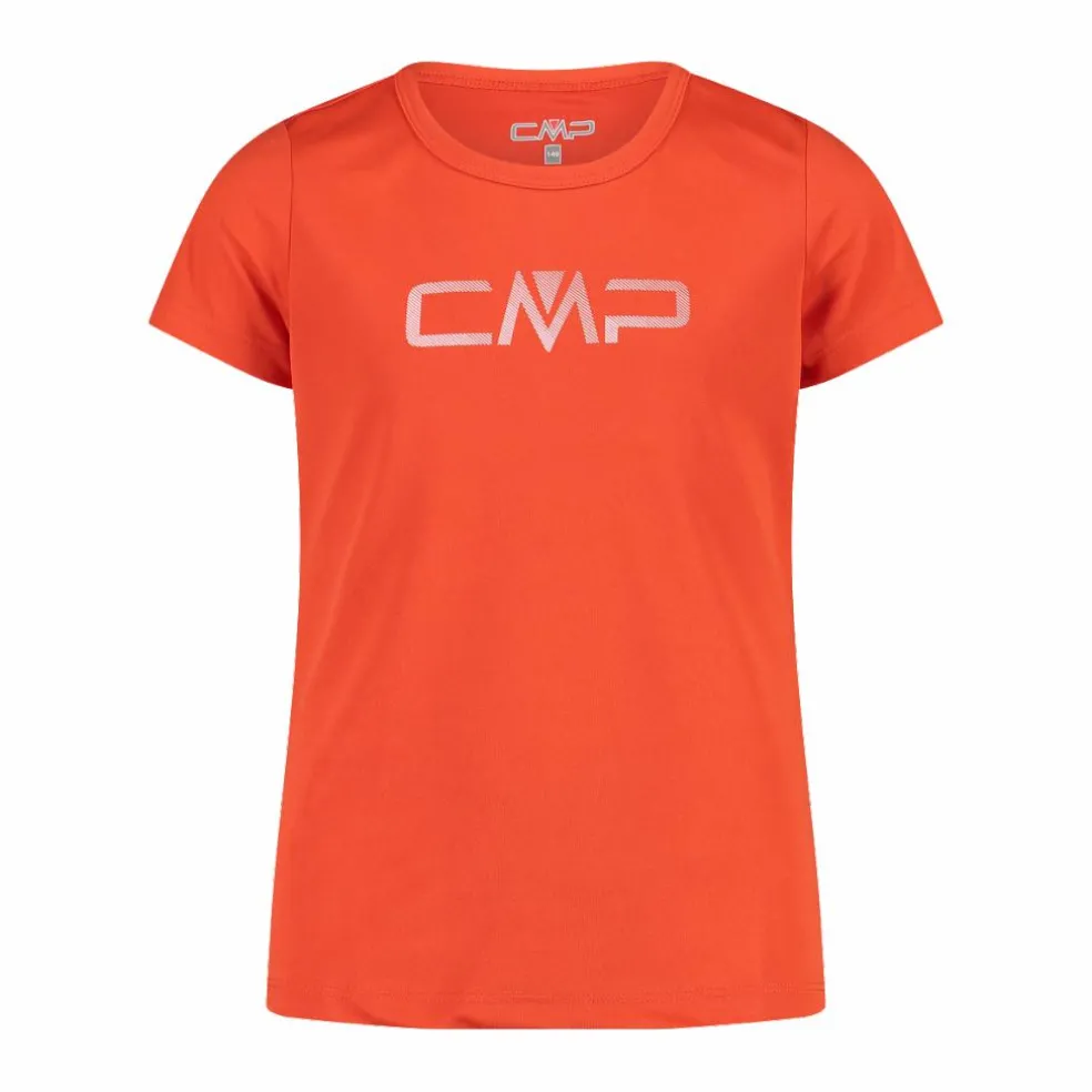 T-shirt girocollo con logo CMP da bambina