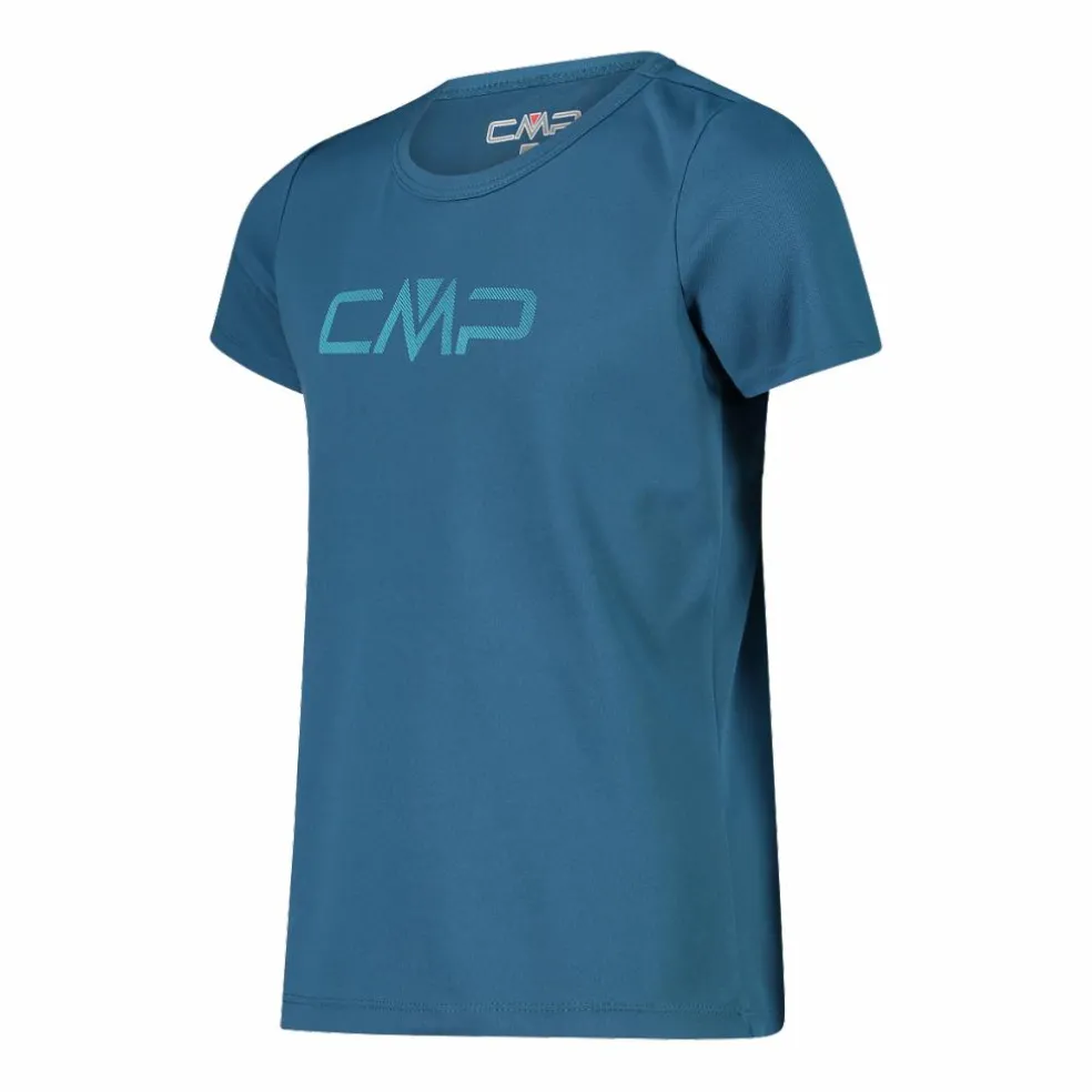 T-shirt girocollo con logo CMP da bambina