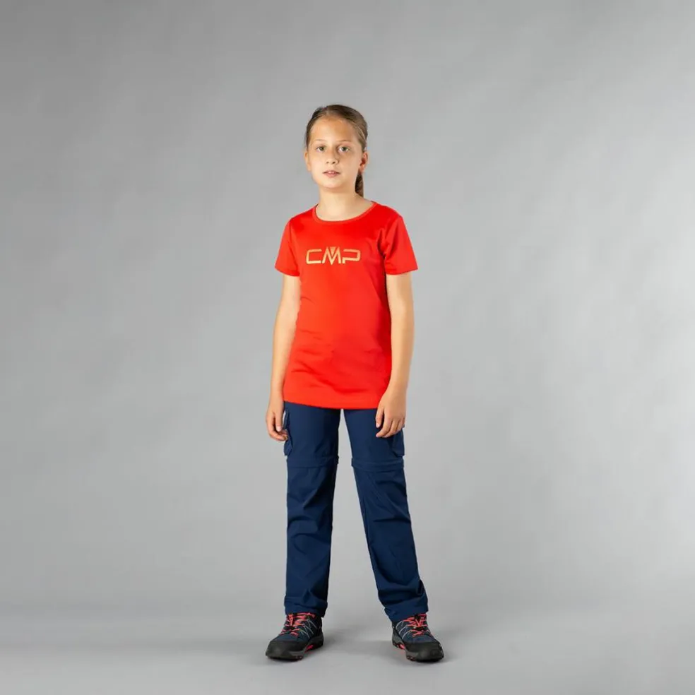 T-shirt girocollo con logo CMP da bambina