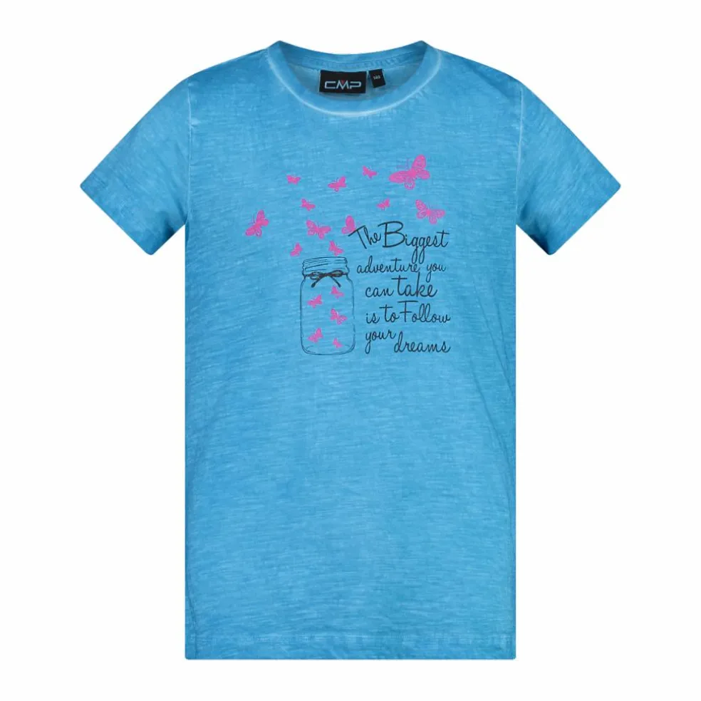 T-shirt in cotone slub jersey da bambina