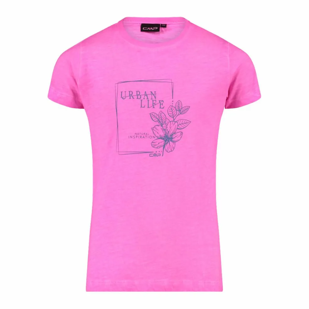 T-shirt in cotone slub jersey da bambina