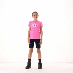T-shirt in tessuto tecnico con stampa sul fronte da bambina