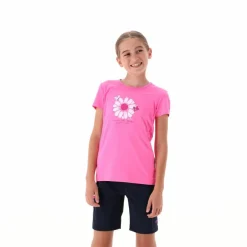 T-shirt in tessuto tecnico con stampa sul fronte da bambina