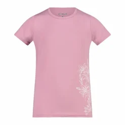 T-shirt in tessuto tecnico con stampa sul fronte da bambina