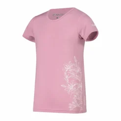 T-shirt in tessuto tecnico con stampa sul fronte da bambina