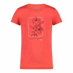 T-shirt in tessuto tecnico con stampa sul fronte da bambina