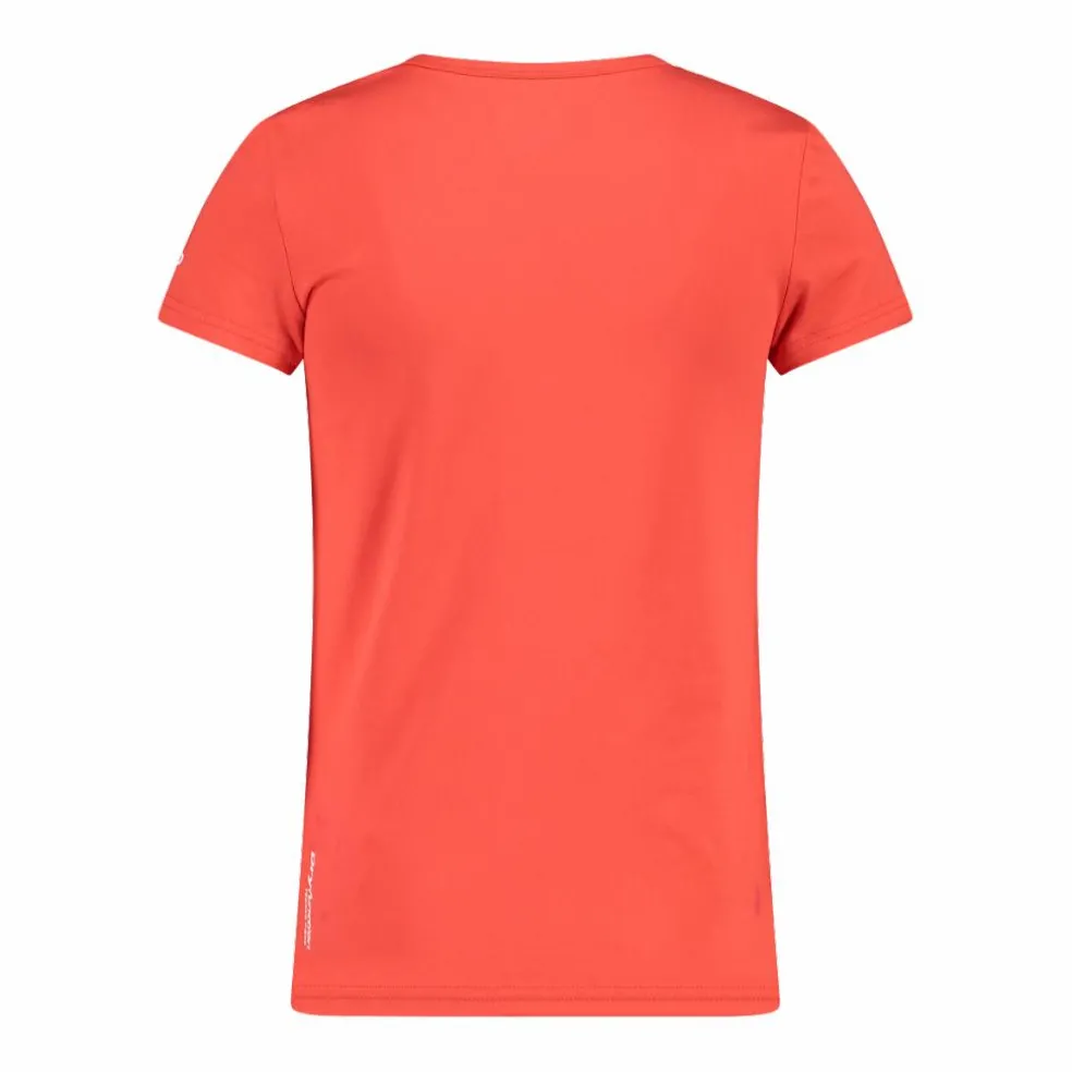 T-shirt in tessuto tecnico con stampa sul fronte da bambina