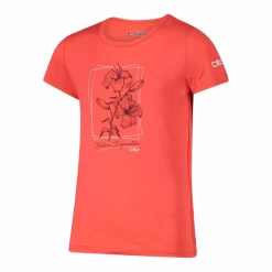 T-shirt in tessuto tecnico con stampa sul fronte da bambina