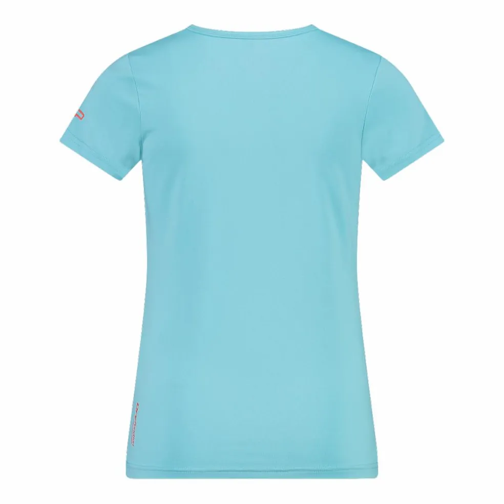 T-shirt in tessuto tecnico con stampa sul fronte da bambina