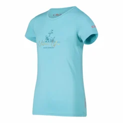 T-shirt in tessuto tecnico con stampa sul fronte da bambina