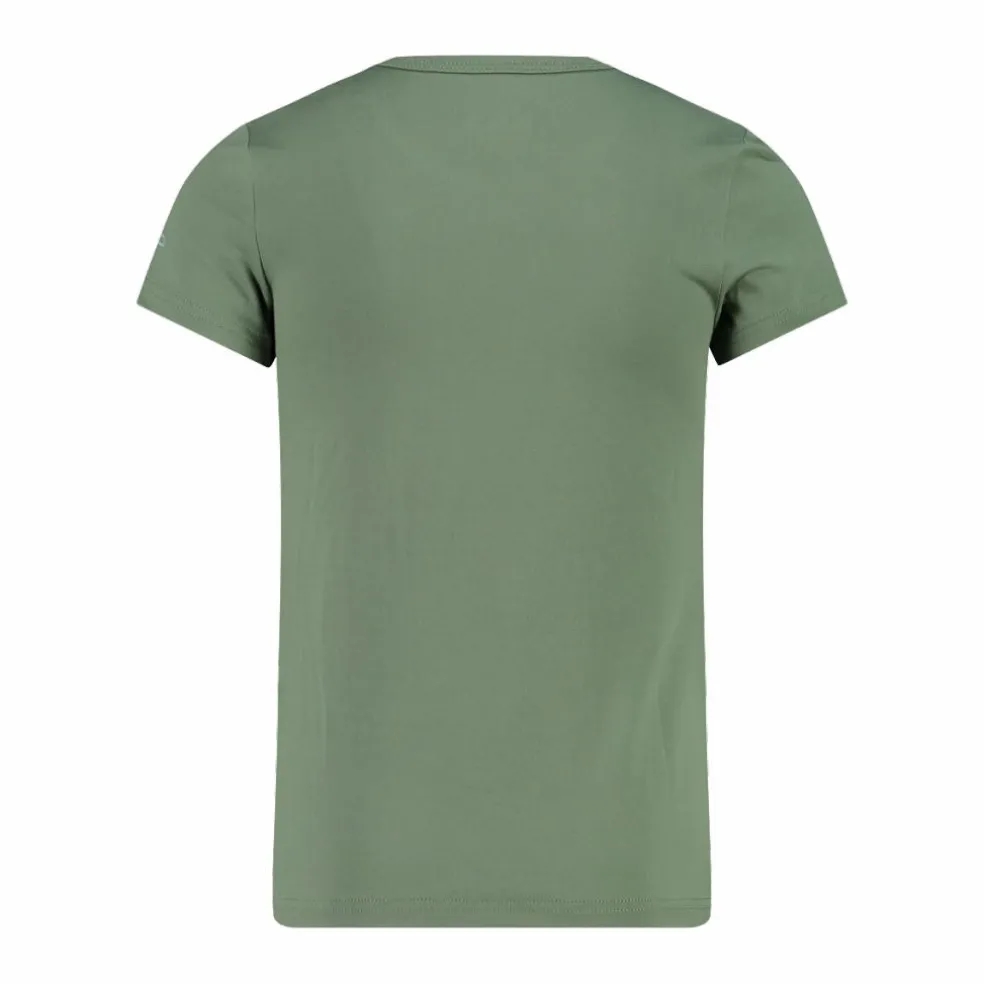 T-shirt in tessuto tecnico con stampa sul fronte da bambina