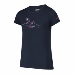 T-shirt in tessuto tecnico con stampa sul fronte da bambina