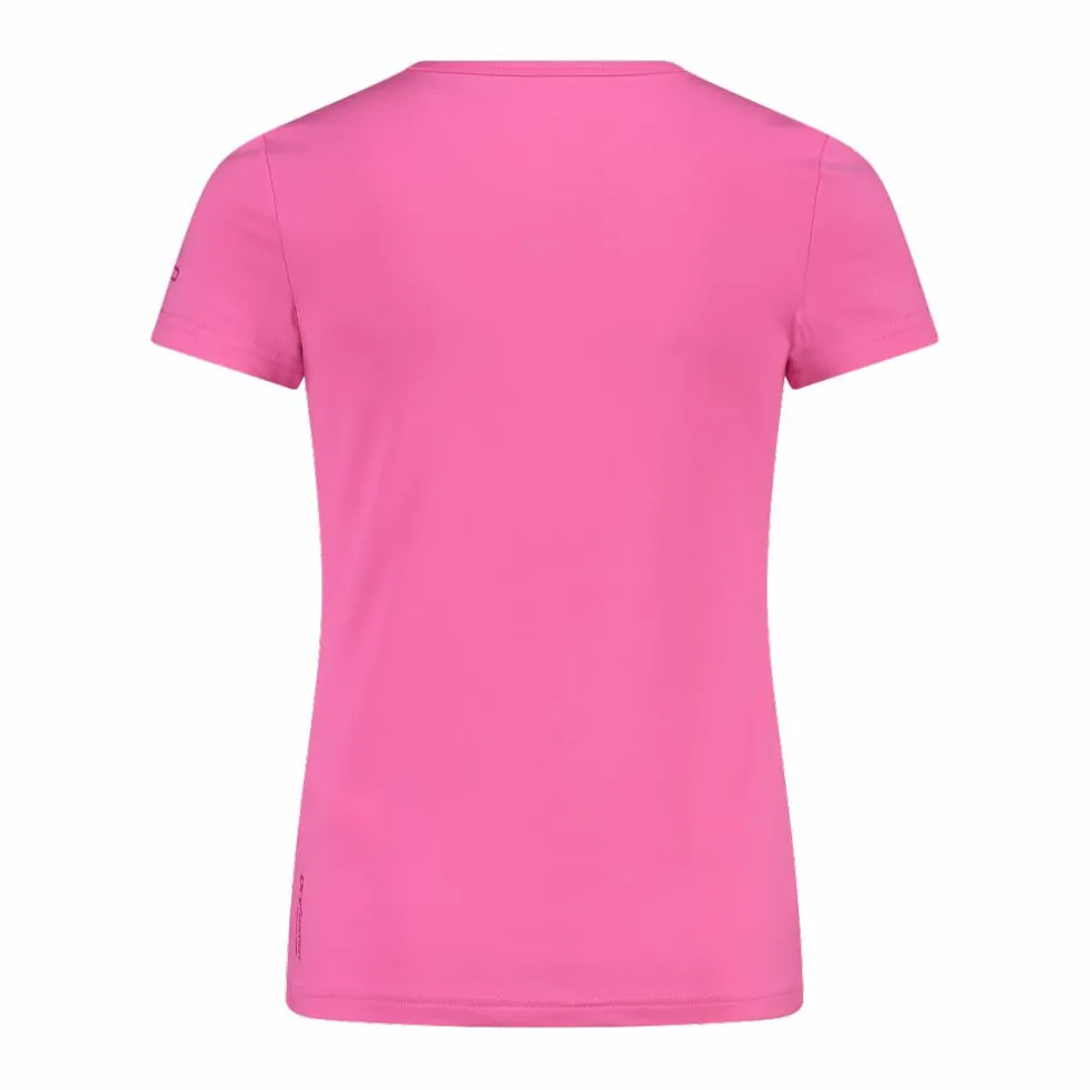 T-shirt in tessuto tecnico con stampa sul fronte da bambina