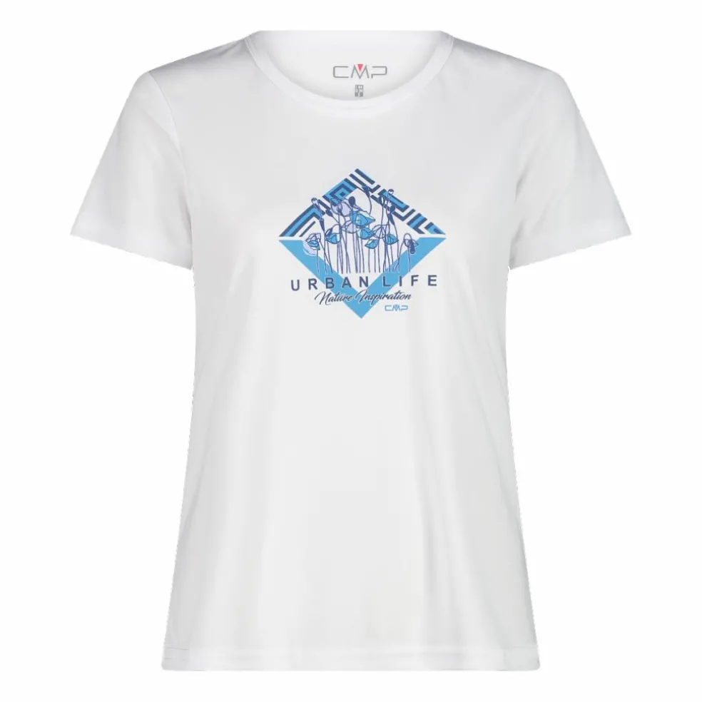 T-shirt piquet con stampa sul fronte da donna