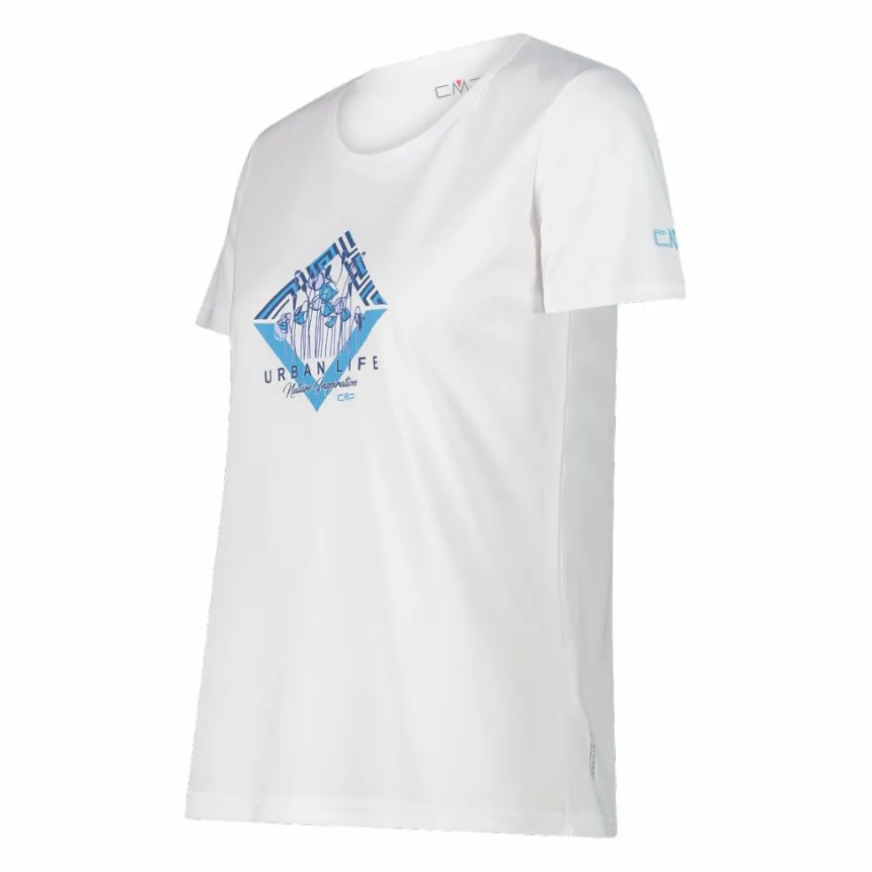 T-shirt piquet con stampa sul fronte da donna