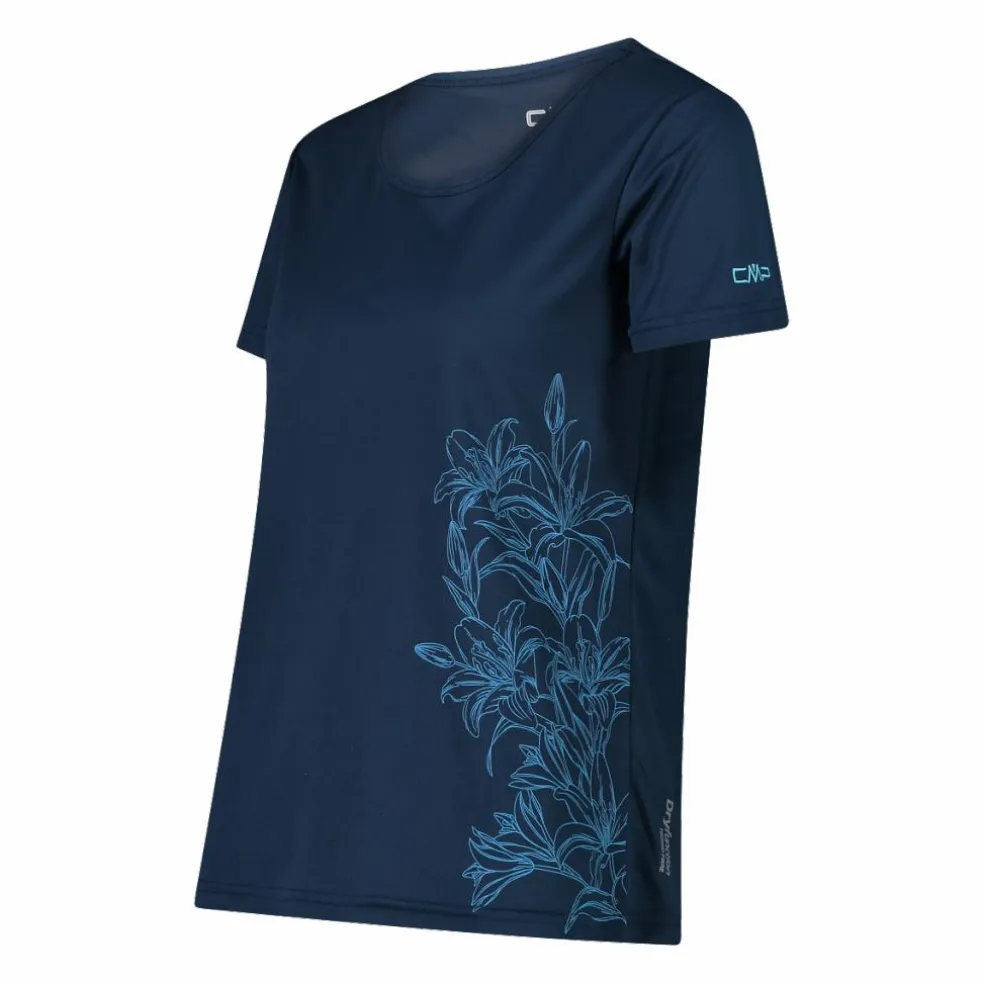 T-shirt piquet con stampa sul fronte da donna