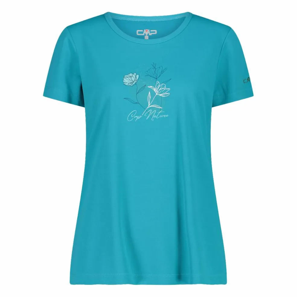 T-shirt piquet con stampa sul fronte da donna