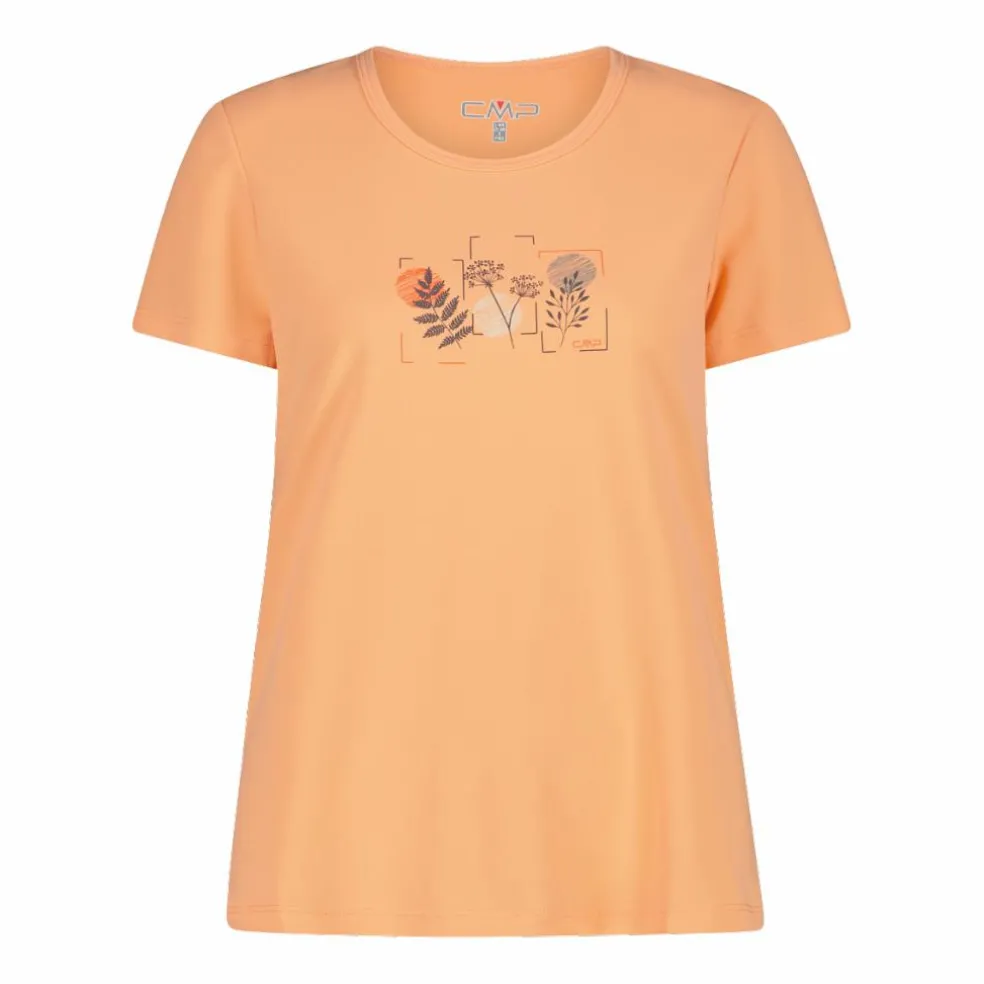 T-shirt piquet con stampa sul fronte da donna