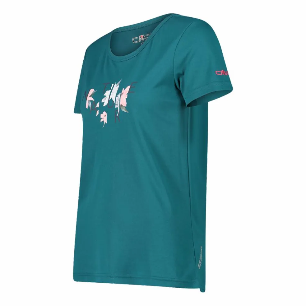 T-shirt piquet con stampa sul fronte da donna