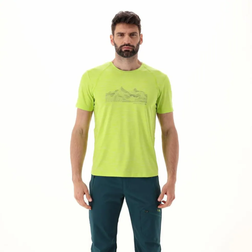 T-shirt stampata in jersey stretch