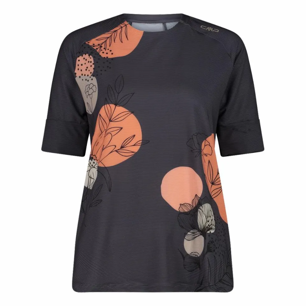 T-shirt tecnica a maniche corte con fantasia da Donna