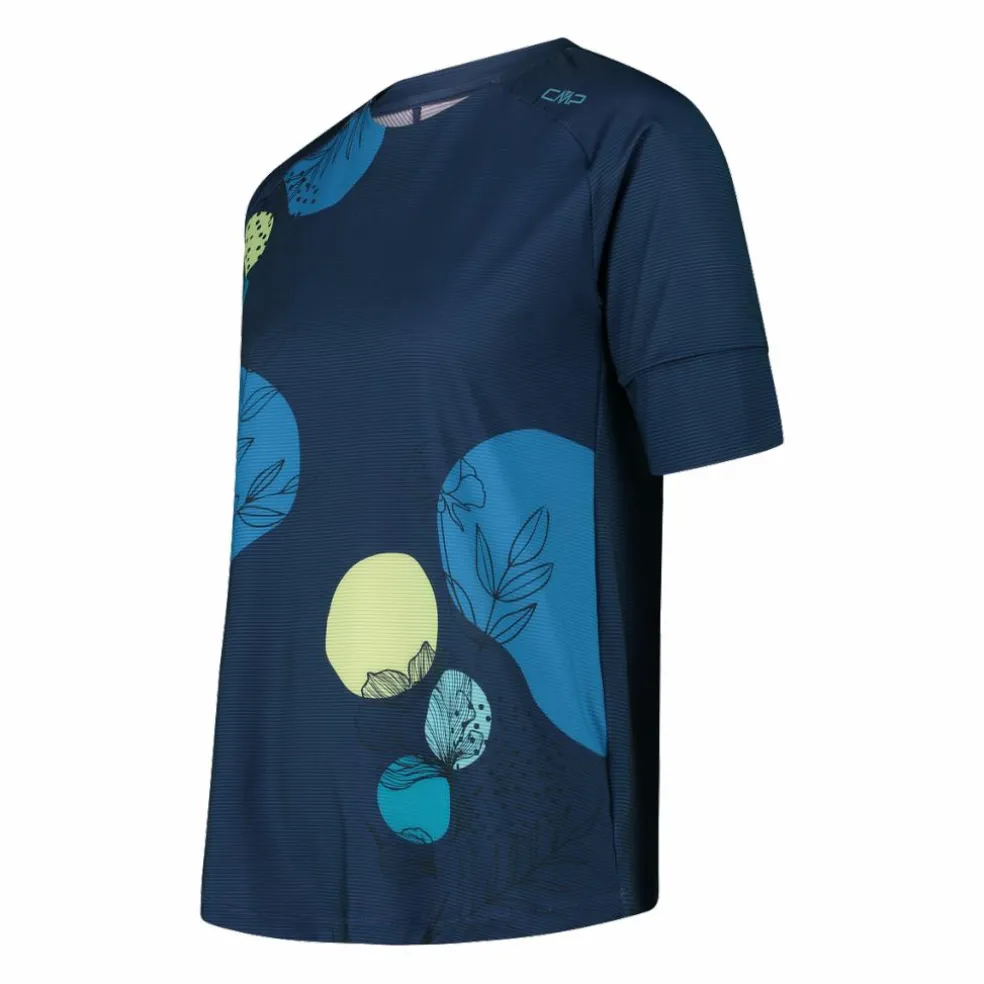 T-shirt tecnica a maniche corte con fantasia da Donna