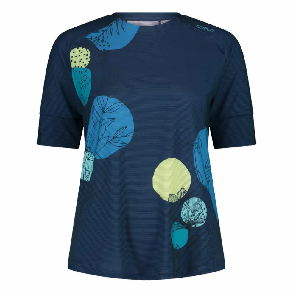 T-shirt tecnica a maniche corte con fantasia da Donna