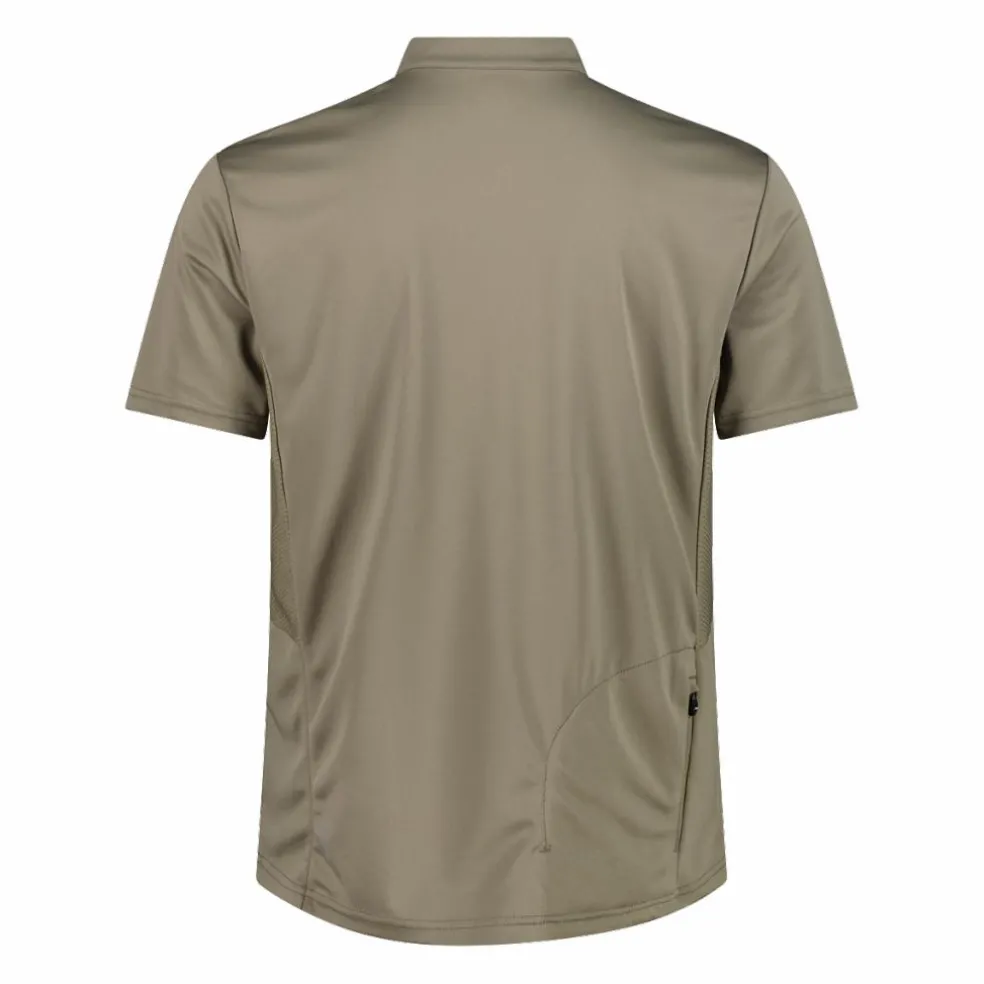 T-Shirt tecnica a mezza zip con taschino da ciclismo da Uomo
