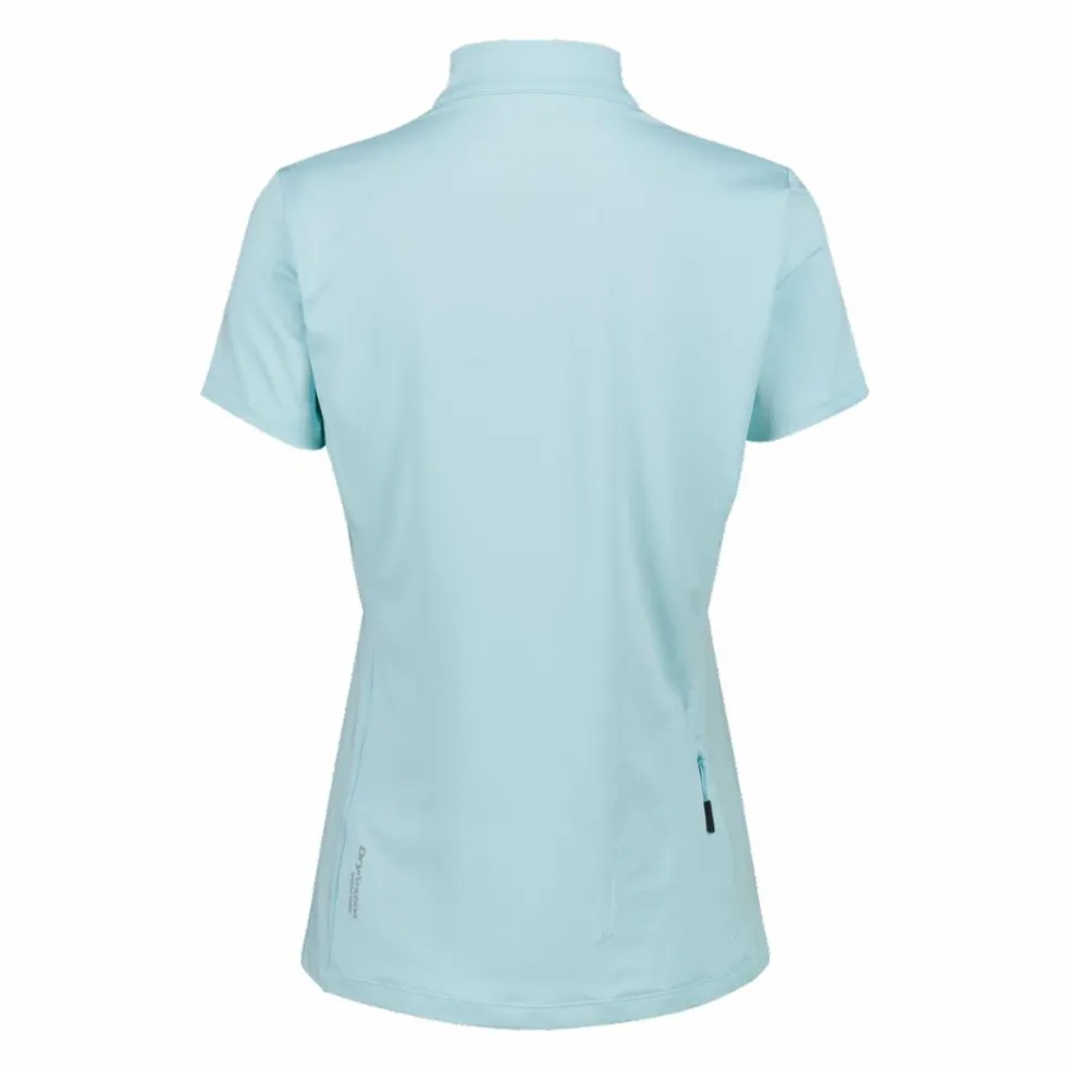 T-Shirt tecnica a mezza zip con taschino da ciclismo da Donna