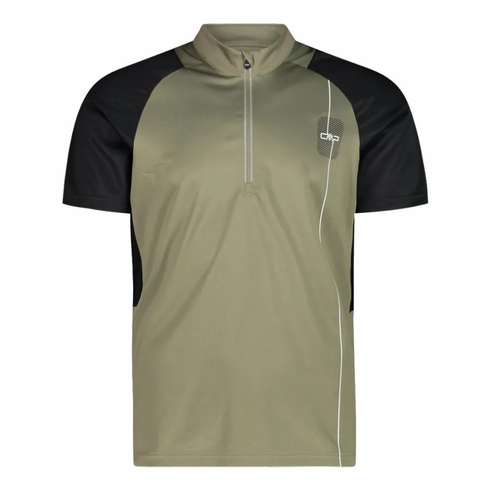 T-shirt tecnica da ciclismo con mezza zip da Uomo