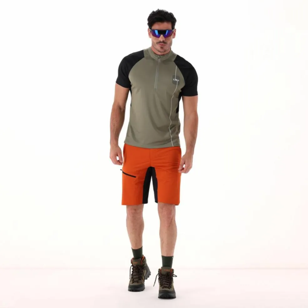 T-shirt tecnica da ciclismo con mezza zip da Uomo