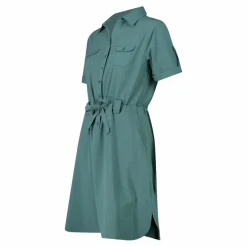 Vestito da donna con collo a polo in tessuto stretch